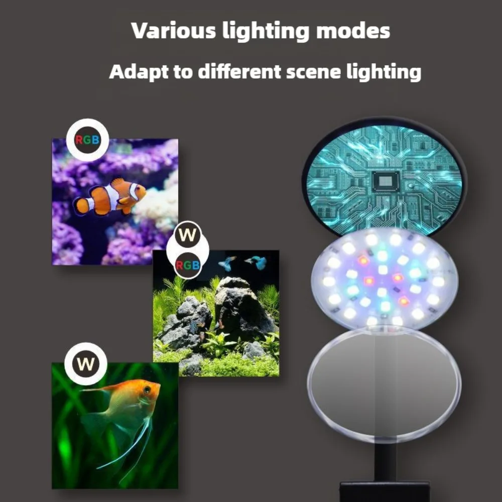 Planted Aquarium Freshwater - Aufsteckbare LED-Aquariumbeleuchtung Dimmbare Fischbecken-Leuchte mit Timer