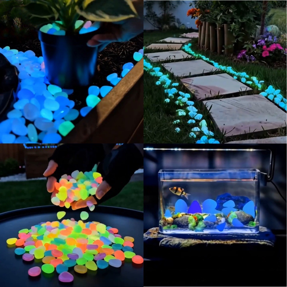 Aquarium Plants - Bunte, im Dunkeln leuchtende Kieselsteine für
