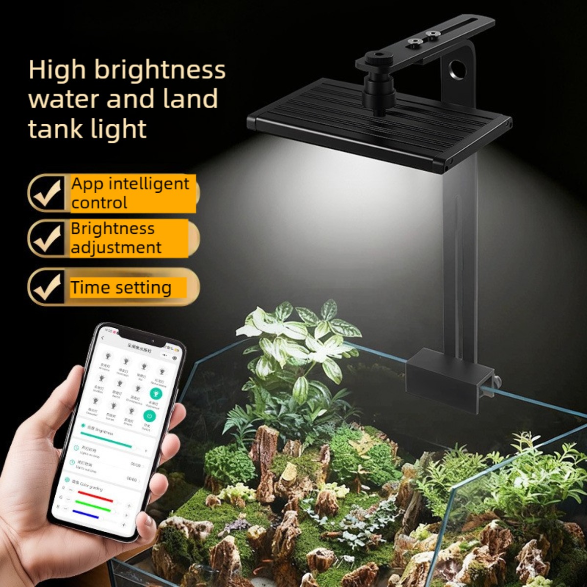 Planted Aquarium Freshwater - Dimmbares LED-Aquariumlicht mit APP-Steuerung, 360° °