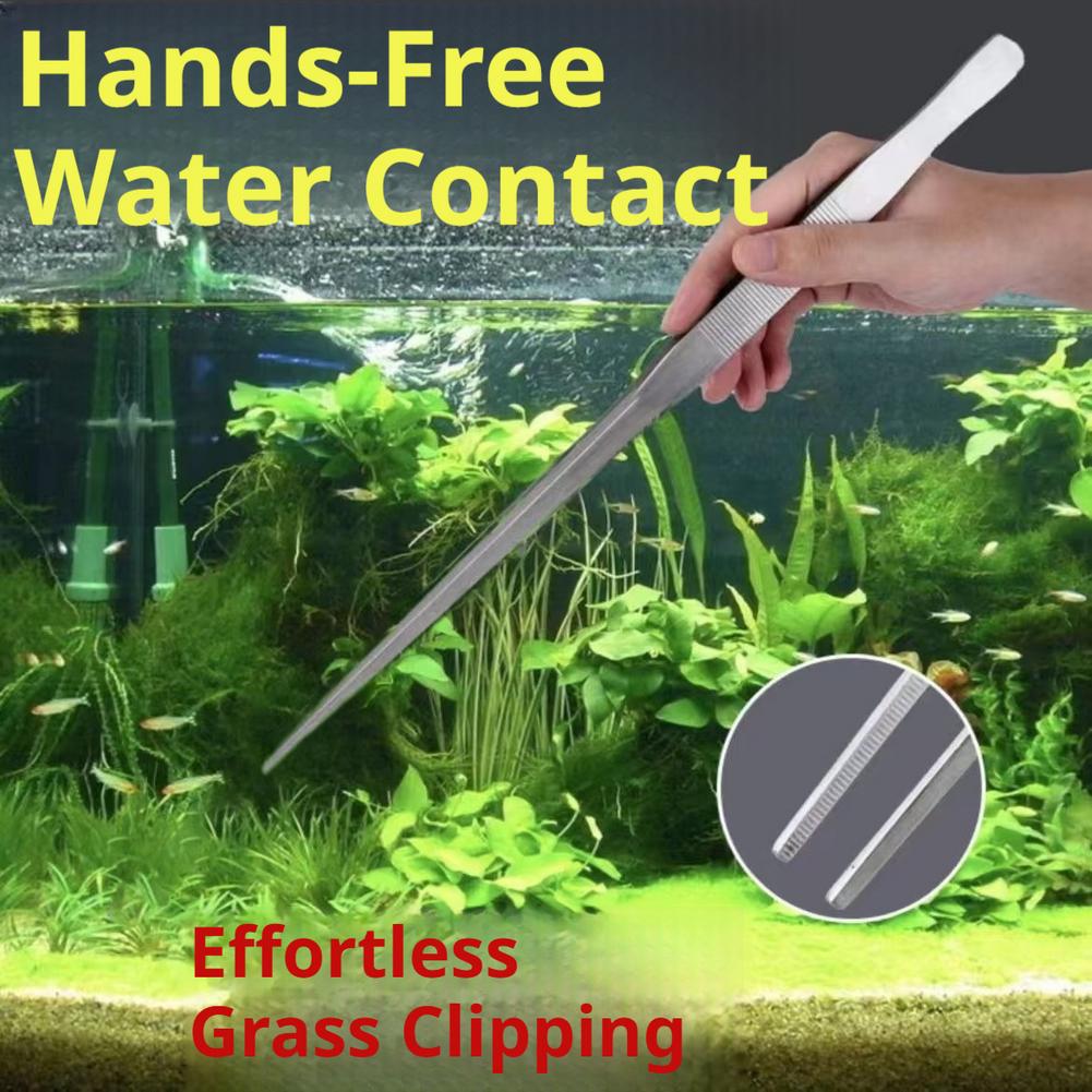Planted Clip Tweezers - Edelstahl-Aquarium-Pinzette Aquascaping-Werkzeuge Gerade Gebogene Zangen Fischbecken-Pflanzenpflege-Zangen