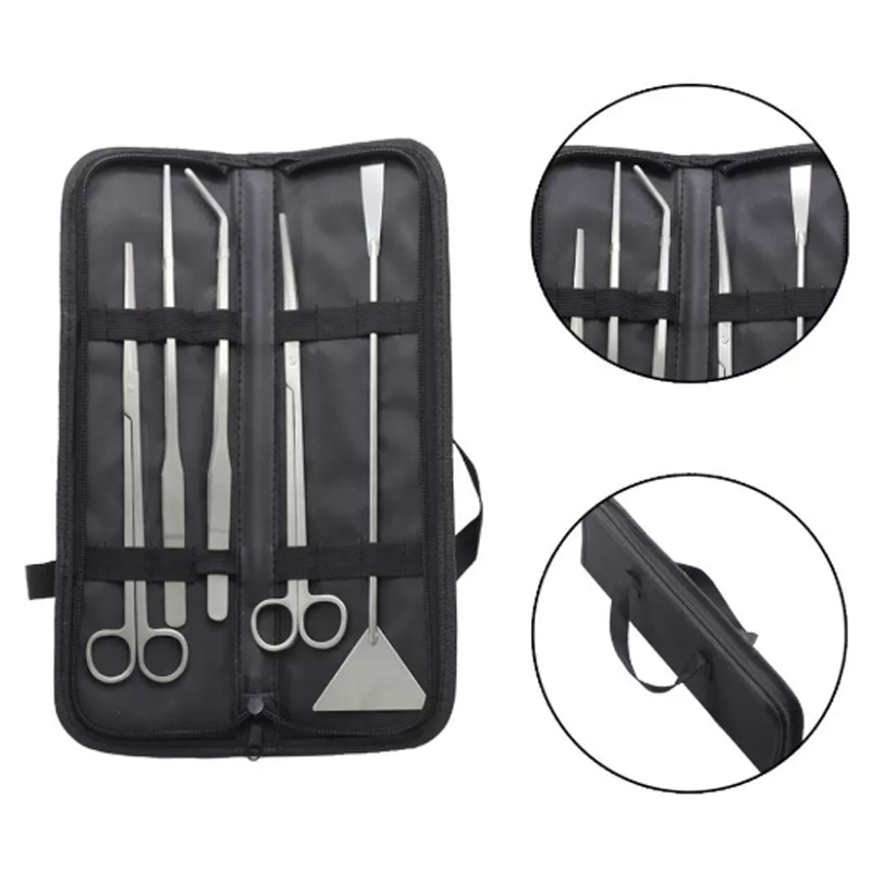 Planted Aquarium Products - Aquarium-Reinigungswerkzeug-Set Wellenschere Pinzette Wasserpflanzen-Gras-Trimmer Edelstahl Fischbecken-Werkzeuge
